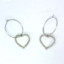 Ring Loop with Heart Shaped Rhinestones