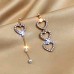 Rhinestone Hearts and Mini White Pearls Earring