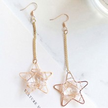 Golden Dangling Star Wrapping Crystal Earring