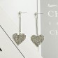 Heart in White Rhinestones Earring