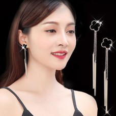 Black Clover with Dangling Rods Earring