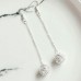 Dangling Silver Mesh Ball Earring